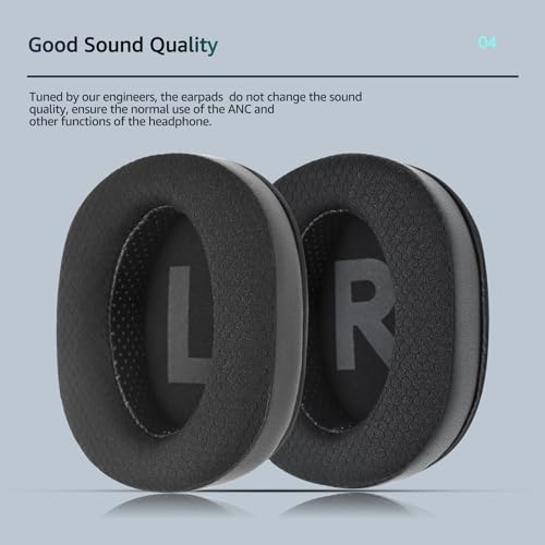 Fabric Earpads for Logitech G Pro X Headphones - Black - color: Black