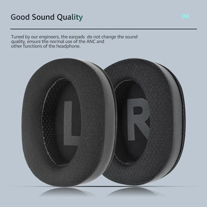 Fabric Earpads for Logitech G Pro X Headphones - Black - color: Black