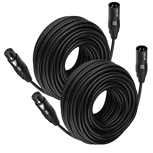 XLR Cables 75 Feet 2 Pack, Premium Mic Cords XLR Male to Female - size: 2-Pack 75ft