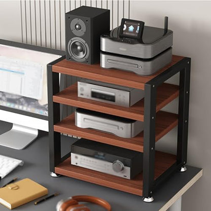 YLLFFLL Open Shelf Stereo Component Rack Stand Tabletop, 2 3 4 Tier Audio Racks and Av Media Cabinet with Footpad, Upright HiFi Cabinets and Stands Under Desk(#2,4 Layer) - color: #2, size: 4 layer