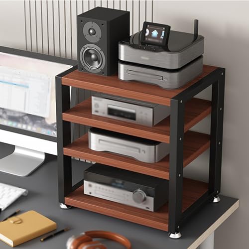 YLLFFLL Open Shelf Stereo Component Rack Stand Tabletop, 2 3 4 Tier Audio Racks and Av Media Cabinet with Footpad, Upright HiFi Cabinets and Stands Under Desk(#2,4 Layer) - color: #2, size: 4 layer