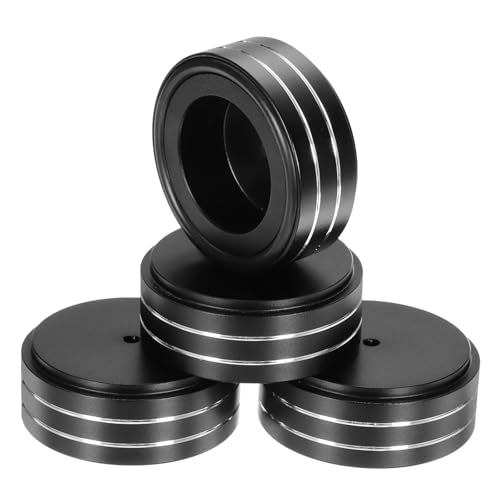 MECCANIXITY 4 Pcs Subwoofer Isolation Pad, 58x22mm Speaker Isolation Pad Feet Speaker Spikes Turntable Audio Studio Monitor Isolation Pad for Audio Equipment, M4 Screws Black