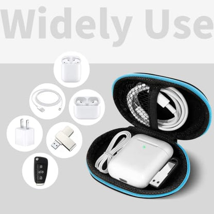 1 Pack Oval Earbud Case, Blue | Portable EVA Carrying Case, For Wired/Wireless Headphones, SD Card Storage, Camera Chip - color: D2-oval blue