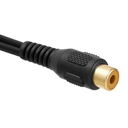 2 RCA Male to 1 RCA Female Stereo Audio Y-Cable, 2 RCA Plugs to 1 x RCA Jack Y-Adapter Subwoofer Cable, Gold Pla - color: 1 RCA F to 2 RCA M, size: Single