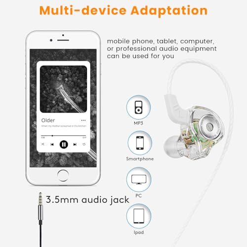 Piluyaa QKZ AK6 Ultra Wired Gaming Earbuds in-Ear Monitors Headphones MIC - color: White