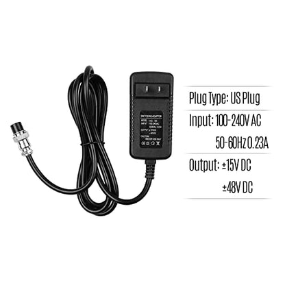 4-Pin Power Supply Adapter for F4/F7/CT4-16 Audio Mixers | for 4/6/8/12/16 Channels Professional Sound Mixing Console with 15VDC for 4-Hole Connector for Home Karaoke and PA System