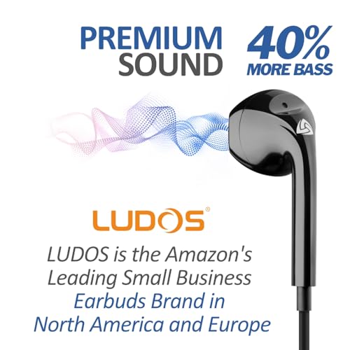 LUDOS Zenith Wired Earbuds in-Ear Headphones, 5 Year Warranty, Earphones - color: Black, size: 3.5 mm
