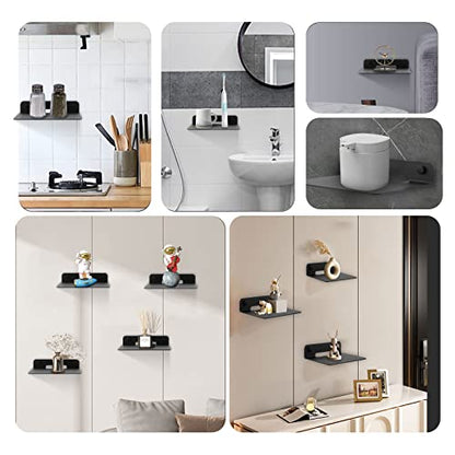 Small Shelf for Wall, Metal Floating Shelf for Bluetooth Speakers, 2 Pack, - size: 6.1 x 5.12 inch