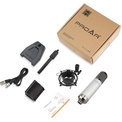 XLR Condenser Microphone with Desktop Stand for Vocals and Podcasting | 48V power required. XLR podcast mic for podcasting, singing and streaming. Studio microphone setup reduces vibration. - color: Desktop Stand
