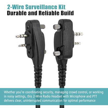 Accessoryway 2 Pin Acoustic Tube Earpiece with PTT Mic Radio Headset for ICOM IC-F4011 IC-F3011 IC-F3001 IC-F4001 IC-F3013 IC-F1000 IC-F2000 IC-F3 IC-F4 IC-F24S IC-F43TR Two Way Radio