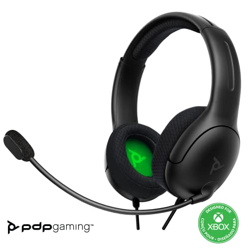 PDP Gaming AIRLITE Xbox Headset with Noise-Cancelling Microphone, Licensed Microsoft Series X|S, Xbox One Accessories, PC/Windows 10/11, Lightweight Wired Power Stereo headphones - Black - color: Black