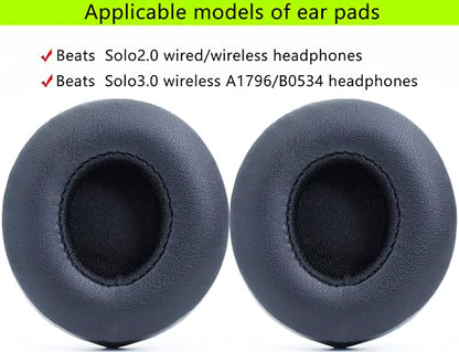 Replacement Ear Pads Compatible with Beats Solo 3.0 Wireless Black - color: Black