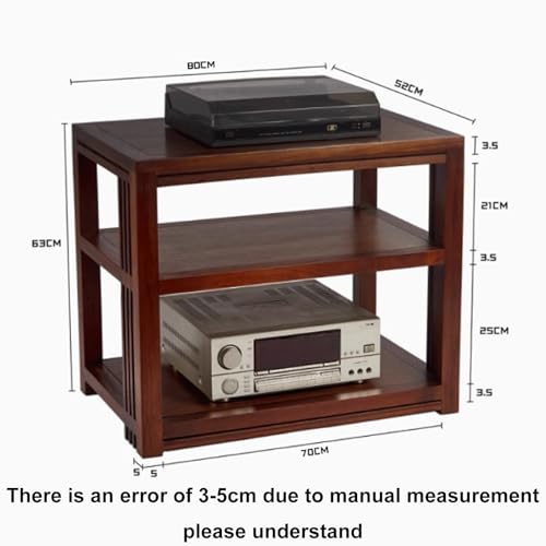Small Shelf Stand, Storage Shelf Organizer, Audio Rack Stand, Rack Audio Tower Brown Stable Made of Solid Wood Without Installation 2 Sizes(3 Layer) - size: 3 layer