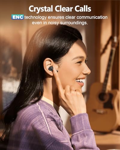 ZIUTY Wireless Earbuds Bluetooth Headphones, Ear Buds with Touch Screen, ANC ENC Noise Cancelling Transparency Mode, 40H Stereo Deep Bass, IPX7 Waterproof, Clear Calls, 5 EQ for iOS Android, Obsidian - color: Obsidian