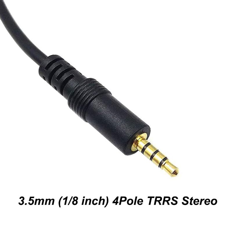 Gold Plated 3.5mm (1/8") 4 Pole TRRS Stereo Audio Balanced Male Jack to AV 4 Pin Screw Video Balun Terminal Adapter Connector Cable 30cm/1FT (3.5mm M/4pin) - color: 3.5mm M/4pin