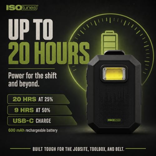 ISOtunes Sidekick Wearable Bluetooth Speaker, Clip On Bluetooth Speaker | 20-hour battery, Bluetooth 5.4 with mic, magnetic clip, LED light, USB-C charging, IP67, MIL-STD-810H drop tested