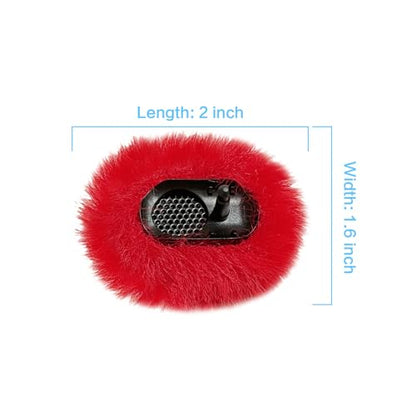 Microphone Windscreen Compatible with DJI MIC 2 (Not for DJI MIC 1) / OSMO POCKET Microphone Furry Wind Muff (2 Packs-Red) - color: red-2pcs