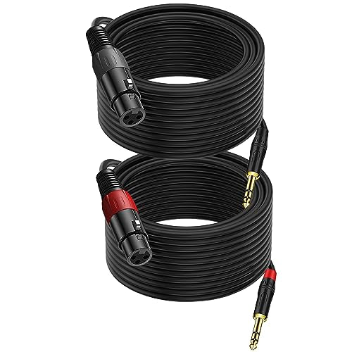 LanSenSu XLR to 1/4 TRS Stereo Adapter,XLR Female to 1/4 Inch (6.35mm) Stereo Balanced Microphone Stereo Audio Converter AdapterCable 2Pack-50ft - size: 6.35mm to XLR Female-50ft