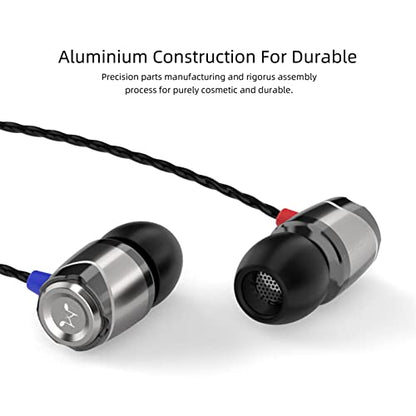 SoundMAGIC E10 Wired Earbuds, No Mic, Premium Hi-Fi, 3.5mm Jack, Gunmetal | Rich punchy bass, Full layered audio, All-metal build, Tangle-free cable, Passive noise isolation, Ergonomic comfortable fit - color: Gunmetal