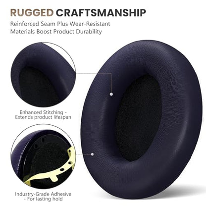 Studio Pro Headphone Ear Pads, Replacement Earpads/Cushions for Beats Studio Pro, with Premium Protein Leather, Resilient Memory Foam, Added Thickness - color: Navy