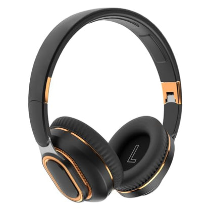 H7 Foldable Over-the-Ear Wireless Bluetooth Headphones, Black | 30H Playingtime,HiFi surround sound and 1.5m Audio Cable,Soft Lightweight Headset With Mic,for Android and iOS,Gift,Study - color: Black