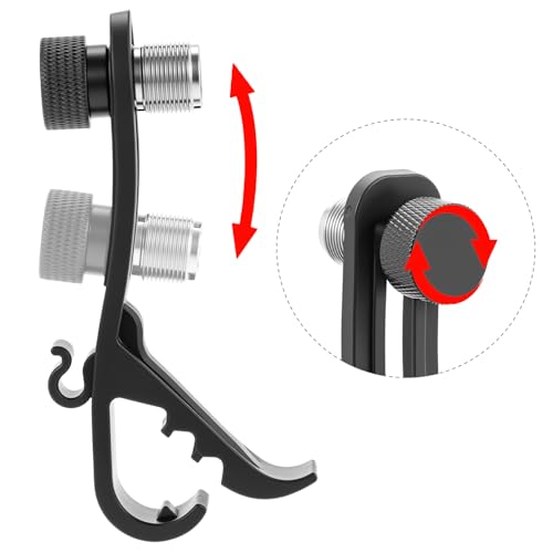 QWORK Shockproof Drum Microphone Clips, 4pcs Adjustable Mic Securing Clamp Mounts for Studio Drum Recording