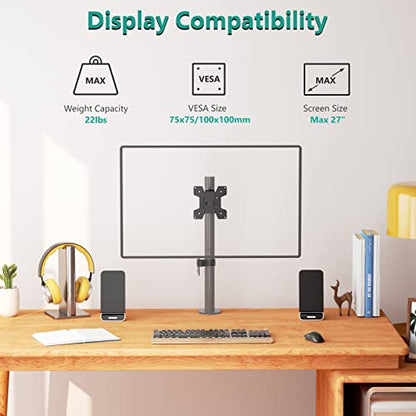 WALI Monitor Pole Mount for Universal Monitor Mounting System, Pole Mount Bracket Fits 1.375”Diameter Pole, Mounting Holes for 75 x 75mm and 100 x 100mm (VES01), Black - size: For 1.375'' diameter pole