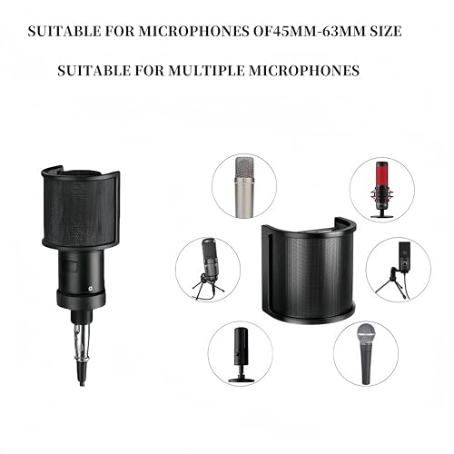 Upgraded 3 Layer Pop Filter,Metal Mesh,Foam Etamine Shield Mask for Handheld Mic,Perfect for YouTube Streaming