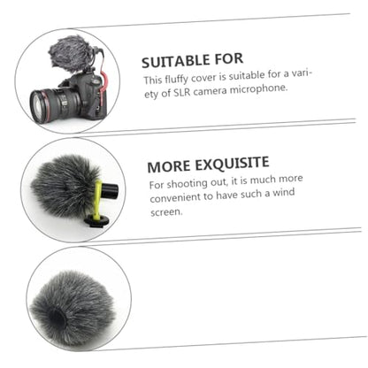 Yardwe Microphone Windscreen Muff Dense Plush Furry Cover for Camera Easy to Use Practical Design