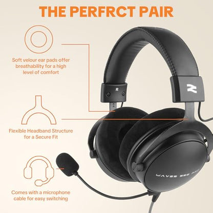 talomen Studio Monitor Headphones for Recording, Wired Over Ear Studio Headphones with Detachable Boom Microphone, Professional Monitoring Headset for Podcast, Broadcast, Streaming & Audio Mixing
