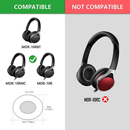 Geekria Replacement Ear Pads for MDR-10RBT, MDR-10RNC, MDR-10R Headphones Ear Cushions, Repair Parts with Video Guide (Black)