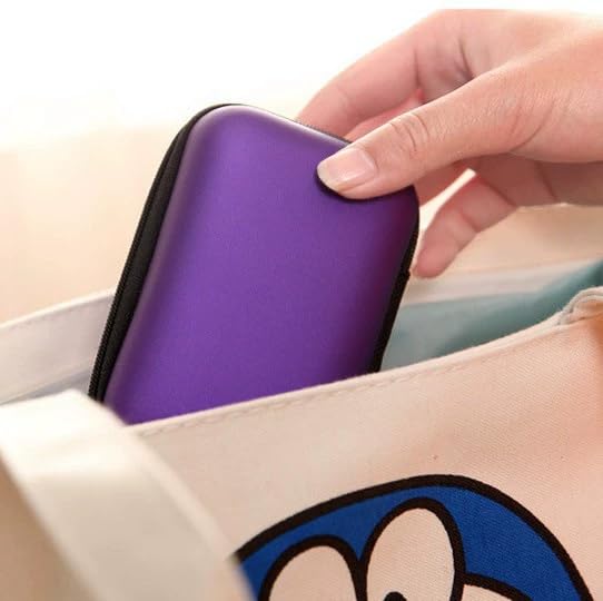 Portable Data Cable Storage Case, Rectangular Earphone Bag, Key Packaging, Coin Pouch, Change Storage Bag(Purple) - color: purple