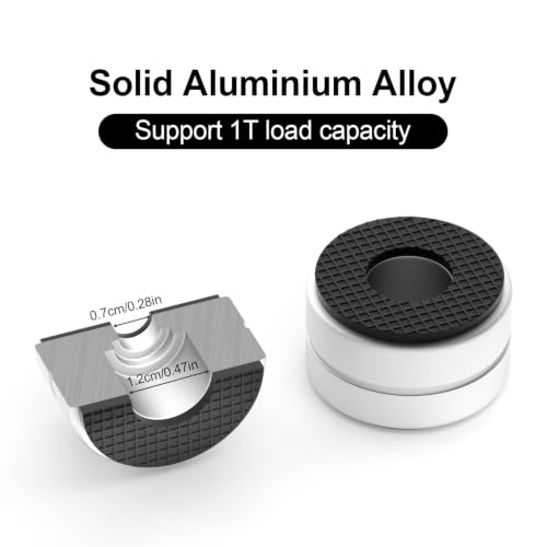 Aluminum Speaker Isolation Feet with Dual-Sided Silicone Pads - 30×17mm | 4-Pack Silver PC Case Feet with 6-32/M4/M6 Screws, Non-Slip Riser Feet with High Load Capacity for Heavy Equipment
