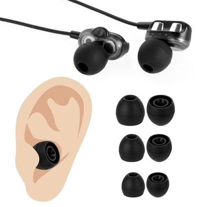Hariendny 15 Pairs Silicone Ear Bud Replacement Pieces Earbuds Ear Tips Replacement Ear Bud Covers S/M/L Sizes Ear Gels Soft Earphones Earbuds Black Ear Cushion Ear Bud Tips Replacement Kit