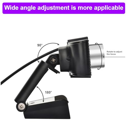 1080p Hd Webcam with Microphone, Wide Angle USB Computer Camera for Pc Mac Laptop, Plug and Play
