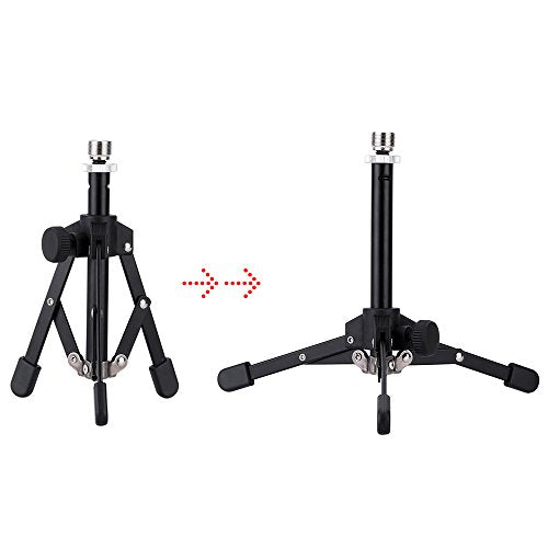 Mini Mic Stand Mini Foldable Desktop Tabletop Tripod Microphone Mic Stand Holder