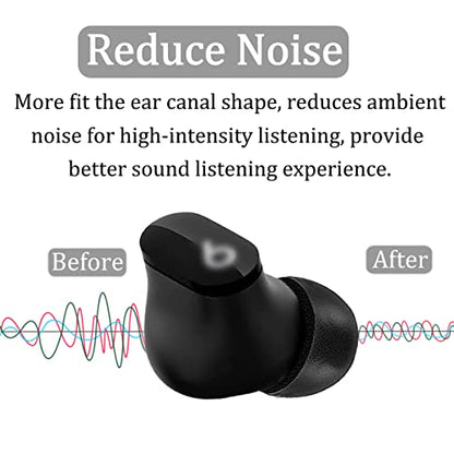 Replacement Memory Foam Compatible with Beats Solo Buds/Fit Pro/Studio Buds + Ear Tips, 6 Pairs S/M/L Cancel Noise Fit in Case Comfortable No Silicone Pain for Beat Studio Buds - Foam Black