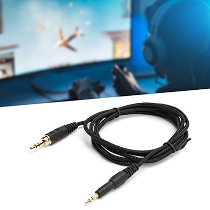 Replacement Coiled Audio Cable for ATHM50x M40x Headphones, 3.5mm Wired Aux Cord with 6.35mm Adapter, OFC Copper for Enhanced Bass & Clarity