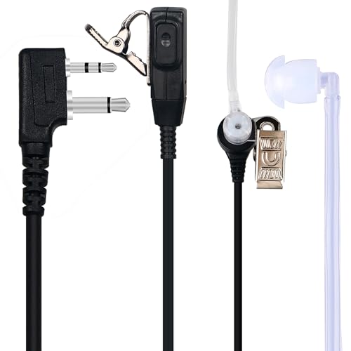 Walkie Talkie Headset for Midland Acoustic Tube Earpiece with Mic PTT for GXT1000VP4 LXT500VP3 GXT1050VP4 GXT1000XB, Two Way Radio Ear Piece for Walkie-Talkie, Pack of 2