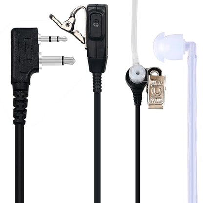 Walkie Talkie Headset for Midland Acoustic Tube Earpiece with Mic PTT for GXT1000VP4 LXT500VP3 GXT1050VP4 GXT1000XB, Two Way Radio Ear Piece for Walkie-Talkie, Pack of 2