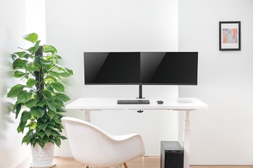 MH Dual Monitor Mount Double-Link Swing Arms for 13 to 32 Inch Displays | Steel arm desk clamp for two 13-32in displays, 75x75/100x100 VESA, 17lb each, no drill 461528 - style: 2 Arms