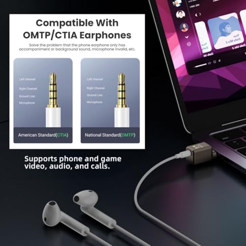 chenyang USB C to 3.5mm Headphone Jack Adapter Support Hi-Res 32bits 384KHz HiFi Sound Quality with DAC Chip - style: HiFi 384kHz/32bit