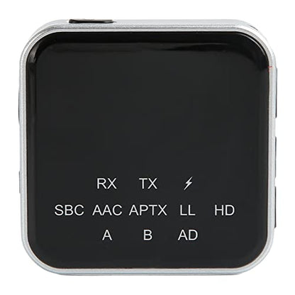 Bluetooth 5.2 Transmitter Receiver, AptX Adaptive HD Adapter, Dual Mode, Low Latency Audio with 3.5mm AUX Connector for TV/PC and Home Stereo Systems