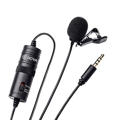 BOYA BY-M1 3.5mm Electret Condenser Microphone with 1/4" adapter for Smartphones iPhone DSLR Cameras PC