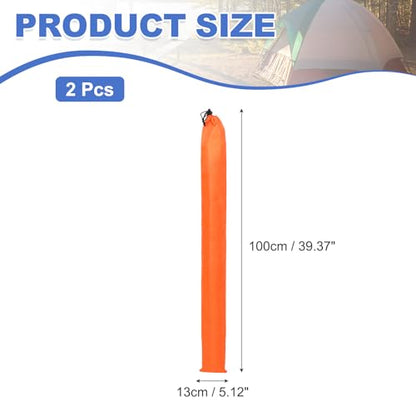 2 Pcs 40 x 5 Inch Tripod Monopod Case Bag, Oxford Cloth Foldable Tripod Carrying Case Bag with Drawstring, Fits Speaker/Light Stand/Studio/Outdoor/Travel/Camping, Orange - size: 40x5 Inch