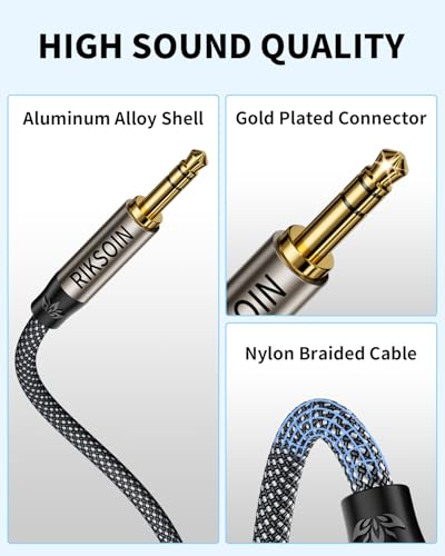 Aux Cord 6.6FT/2m, New 3.5mm Audio Cable - Nylon Braided 3.5mm Male to Male AUX Cable Cord for Car, Headphones, Home Stereos, Speaker - size: 2m/6.6FT