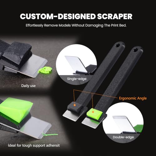3D Printer Tool Kit with Nozzle Cleaner, PTFE Tube & Deburring Tools | Complete FDM printer maintenance kit with precision tools to clean nozzles, remove supports and improve print quality.