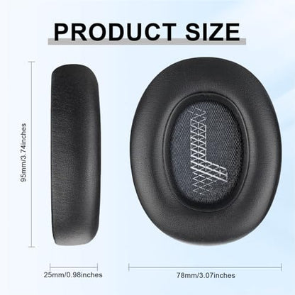 Replacement Ear Pads for JBL E65 (E65BT E65BTNC)/Live 650 (650NC 650BTNC)/Live 660 (660NC 660BTNC)/Duet NC Over-Ear Headphones, Headset Ear Cushions, Headset Earpads, Ear Cups Cover-Black - color: Black