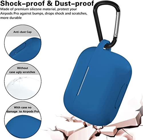 Lerobo for AirPod Pro Case, Soft Silicone Cover with Keychain, Blue | Drop Protection, Scratch & Dust Resistant, Wireless Charging, Compatible with Apple AirPods Pro 2/1 Case Cover for Women Men - color: Blue