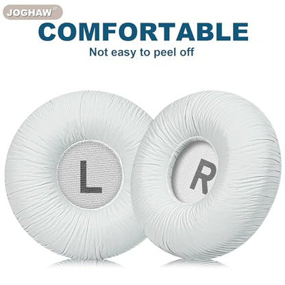 Replacement Ear Pads for JBL Tune 600BTNC/660NC/T600BT/670NC - Protein Leather (Textured PU Leather) with Memory Foam - White - color: White